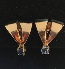 14Kt Gold  Sapphire Clip Ons