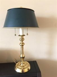 Brass Desk Lamp with Metal Shade