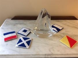 Daum France Glass Boat