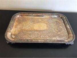 English Silver Footed Tray