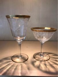 Timeless Gold Rim Goblets  Champagne