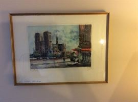 Vintage Eau Forte Originale Aquatint Etching