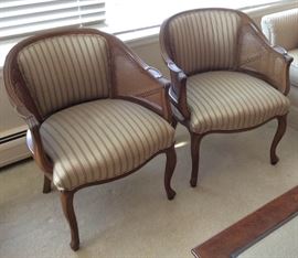 Wicker Bergere Style Arm Chairs