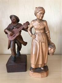 Wood Carved Dolls Figurines