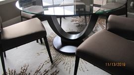 54" Round Glass Top Modern Table & Chairs from Cantoni