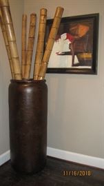 Large Planter with Large Bamboo logs