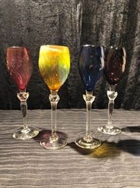 Elegant stemmed wine glasses