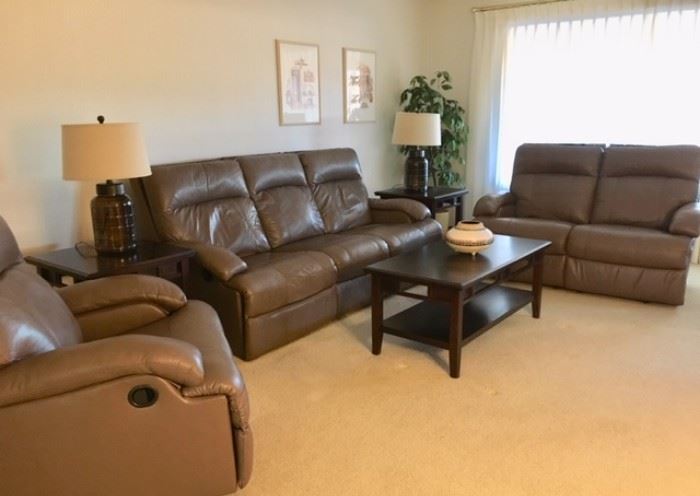 Ashley Wall-hugger Dual Reclining Sofa, Dual Reclining Love Seat, Rocking Recliner 