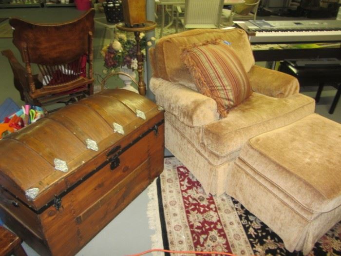 TRUNK SOLD, CHAIR AND OTTOMAN AVAILABLE