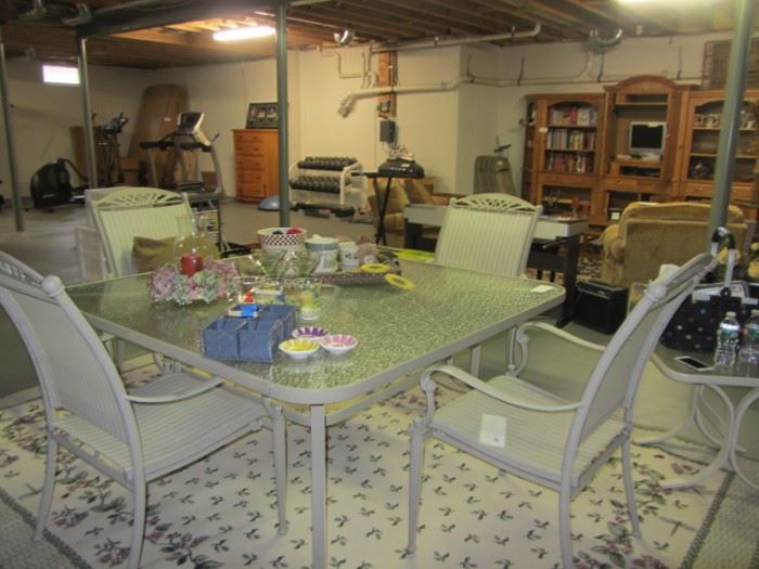 REALLY NICE PATIO SET FROM PELICAN. SQUARE TABLE WITH 8 CHAIRS