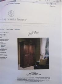 PENNSYLVANIA HOUSE ARMOIRE. NICE SIZE! NOT TOO BIG! MOVES EASILY!