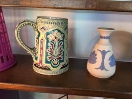 Ceramic tankard and jasper ware.