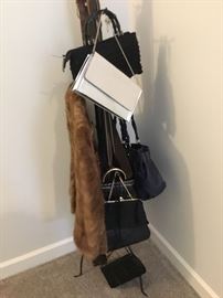 Purses and a fur.