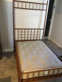 Interesting antique bamboo folding Murphy bed. Great wrought iron hinges.