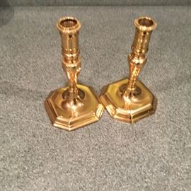 Pair brass candlesticks.