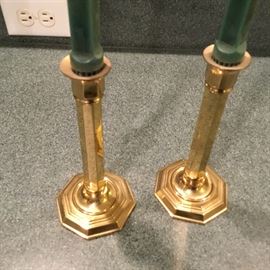 Another pair of brass candlesticks.