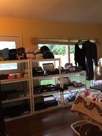 Assorted Linens, Shoes, Robe