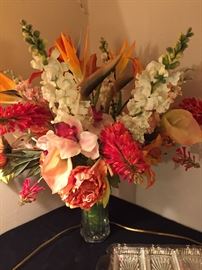 Assortment of Colorful Silks with Vase