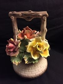 Capodimonte  Porcelain Floral Wishing Well