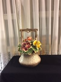 Capodimonte  Porcelain Floral Wishing Well