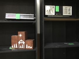 Vintage radios, christmas candle holders