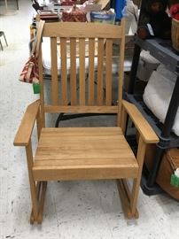 Oversize wood rocking chair