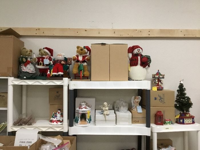 Some of the large collection of Avon holiday collectibles