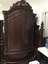 Large dark walnut armoire