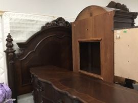 Dark walnut headboard