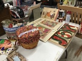 Longaberger Pumpkin basket, holiday items
