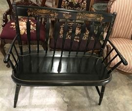 Hitchcock-style bench.