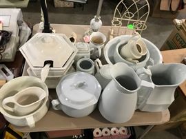 Many pieces of Ironstone, by Alfred Meakin, Wedgwood, Hughes, more.
