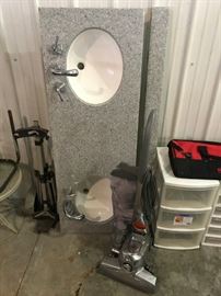 Granite or marble double sink from a condo.