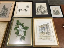 More artwork, much of it custom framed.