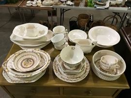 Spode Buttercup, 18 pieces; Williams Adams & Sons Ironstone, 15 pieces.