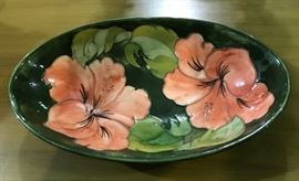 Moorcroft oval hibiscus dish.