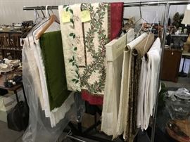 Nice selection of tablecloths, linen samples, more.