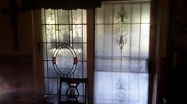 FULL LEADED STAINED GLASS ANTIQUE DOOR