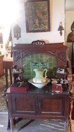 ANTIQUE WASHSTAND & WASH BOWL