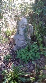 ANTIQUE CHERUB ON STAND