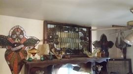 3 PIECES OF STAINED GLASS