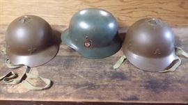 IMPERIAL JAPAN NAVAL & ARMY  CHERRY BLOSSOM HELMETS and HITLER YOUTH HELMET