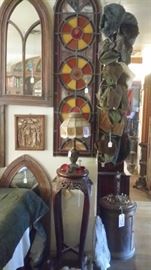 STAINED GLASS,  MIRRORED GOTHIC WINDOWS, FUR BOMBER CAPS