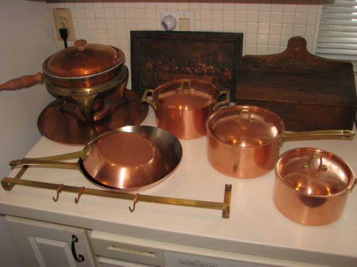 vintage kitchen - copper ware including Paul Revere