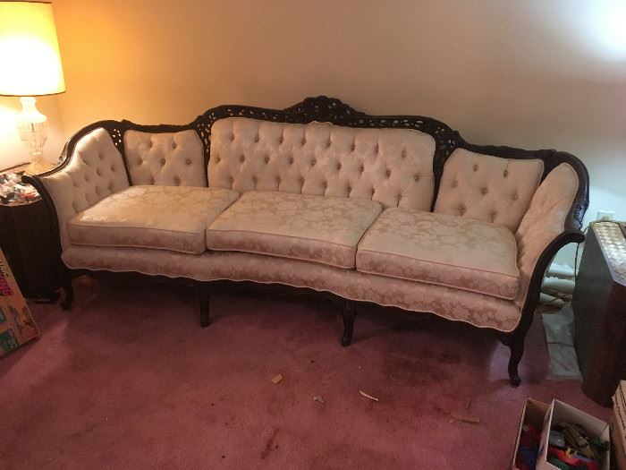 Victorian Wood and Upholstery Sofa White NJ0002 https://www.ebay.com/itm/113387890109