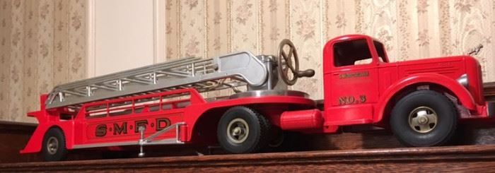 SMFD Firetruck with box Smith Miller Mack Aerial Fire Truck no. 3 RR0505 https://www.ebay.com/itm/123503414510