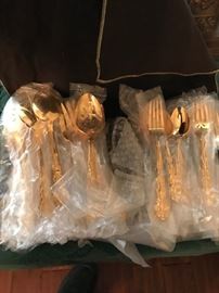 Brand New Oneida Community Flatware- Gold Plated- Service for 14