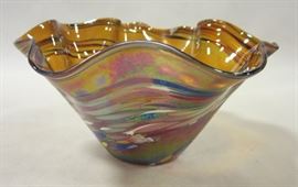 IRIDESCENT GLASS EYE STUDIO 6" BOWL