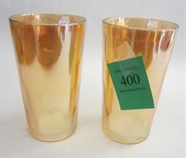 Orange iridized tumblers