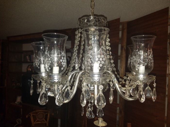 Vintage large crystal chandelier